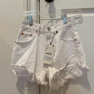 Zara white jean shorts